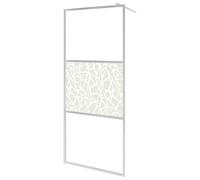 vidaXL Mampara de Ducha Accesible Frontales Puerta Fijo Cabina para Baño Partición Cubículo Apertura Central Vidrio ESG Diseño Piedras 100x195 cm