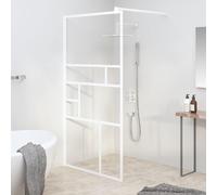 vidaXL Mampara de ducha accesible vidrio ESG blanco 100x195 cm