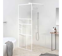 vidaXL Mampara de ducha accesible vidrio ESG blanco 90x195 cm