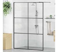 vidaXL Mampara de ducha accesible vidrio ESG claro negro 140x195 cm
