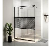 vidaXL Mampara de ducha accesible vidrio ESG claro negro 140x195 cm