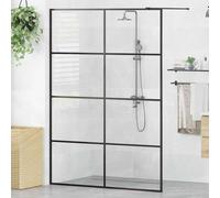 vidaXL Mampara de ducha accesible vidrio ESG claro negro 140x195 cm