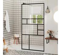 vidaXL Mampara de ducha accesible vidrio ESG claro negro 80x195 cm