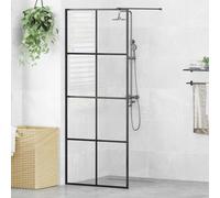 vidaXL Mampara de ducha accesible vidrio ESG claro negro 80x195 cm