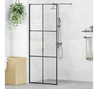 vidaXL Mampara de ducha accesible vidrio ESG claro negro 80x195 cm