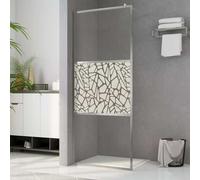 vidaXL Mampara de ducha accesible vidrio ESG diseño piedras 100x195 cm