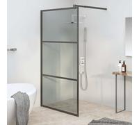 vidaXL Mampara de ducha accesible vidrio ESG oscuro negro 115x195 cm
