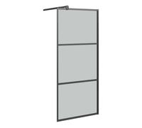 vidaXL Mampara de ducha accesible vidrio ESG oscuro negro 80x195 cm