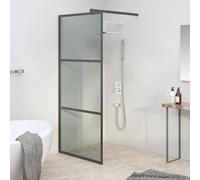 vidaXL Mampara de ducha accesible vidrio ESG oscuro negro 90x195 cm