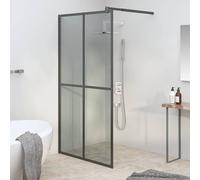 vidaXL Mampara de ducha accesible vidrio templado oscuro 118x190 cm