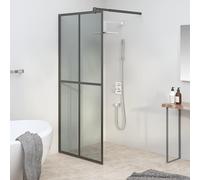 vidaXL Mampara de ducha accesible vidrio templado oscuro 90x195 cm