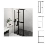 vidaXL Mampara de ducha con estante para ducha a pie, color , 90x195 cm, vidrio templado - Mamparas de ducha
