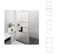 vidaXL Mampara de ducha con estante para ducha a pie, cromada, 90x195 cm, vidrio templado - Mamparas de ducha