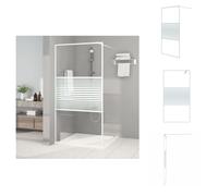 vidaXL Mampara de ducha para cabina, color blanco, 100x195 cm, vidrio templado transparente - Mamparas de ducha