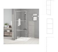 vidaXL Mampara de ducha para cabina, color plateado, 80x195 cm, vidrio templado transparente - Mamparas de ducha