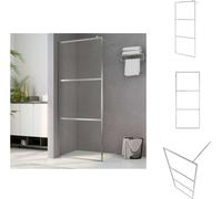 vidaXL Mampara de ducha para cabina con vidrio templado transparente, 140x195 cm - Mamparas de ducha