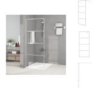 vidaXL Mampara de ducha para cabina de ducha abierta, color plateado, 80x195 cm, vidrio templado ESG transparente - Mamparas de ducha
