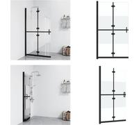 vidaXL Mampara de ducha plegable con vidrio templado semimatado, 90x190 cm - Mampara de ducha - Mamparas de ducha - Mampara de ducha plegable - Mamparas de ducha plegables
