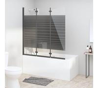 vidaXL Mampara de ducha plegable de 3 paneles ESG negro 130x130 cm
