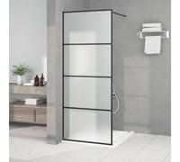 vidaXL Mampara de ducha vidrio ESG esmerilado negro 80x195 cm