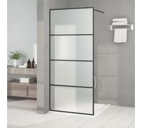 vidaXL Mampara de ducha vidrio ESG esmerilado negro 90x195 cm