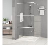 vidaXL Mampara de ducha vidrio ESG transparente blanco 100x195 cm