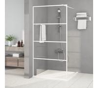 vidaXL Mampara de ducha vidrio ESG transparente blanco 100x195 cm