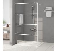 vidaXL Mampara de ducha vidrio ESG transparente blanco 115x195 cm