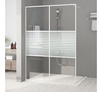 vidaXL Mampara de ducha vidrio ESG transparente blanco 140x195 cm