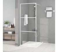 vidaXL Mampara de ducha vidrio ESG transparente blanco 80x195 cm