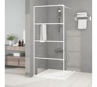 vidaXL Mampara de ducha vidrio ESG transparente blanco 90x195 cm