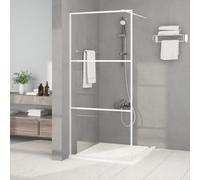 vidaXL Mampara de ducha vidrio ESG transparente blanco 90x195 cm