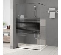 vidaXL Mampara de ducha vidrio ESG transparente negro 115x195 cm