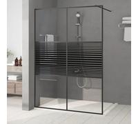 vidaXL Mampara de ducha vidrio ESG transparente negro 140x195 cm