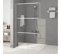vidaXL Mampara de ducha vidrio ESG transparente plateado 115x195 cm