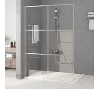 vidaXL Mampara de ducha vidrio ESG transparente plateado 140x195 cm