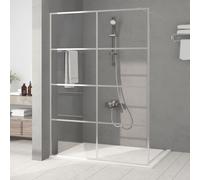 vidaXL Mampara de ducha vidrio ESG transparente plateado 140x195 cm