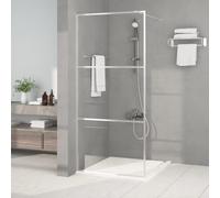 vidaXL Mampara de ducha vidrio ESG transparente plateado 90x195 cm