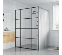 vidaXL Mampara de ducha vidrio templado transparente 140x195 cm