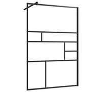 vidaXL Mampara Ducha Accesible Cabina Baño Cerramiento Partición Cubículo Apertura Central Seguridad Moderno Vidrio ESG Transparente Negro 115x195cm