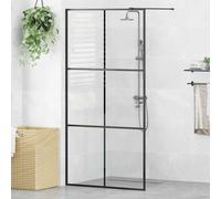 vidaXL Mampara ducha accesible vidrio ESG transparente negro 100x195cm