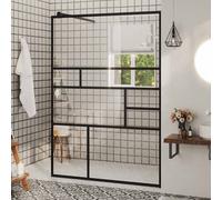 vidaXL Mampara ducha accesible vidrio ESG transparente negro 115x195cm