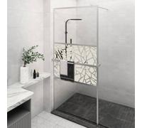 vidaXL Mampara de ducha con estante para ducha a pie, cromada, 90x195 cm, vidrio templado