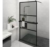 vidaXL Mampara de ducha con estante para ducha a pie, color , 115x195 cm, vidrio templado