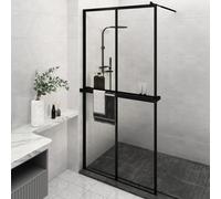 vidaXL Mampara de ducha con estante para ducha a pie, color , 118x190 cm, vidrio templado