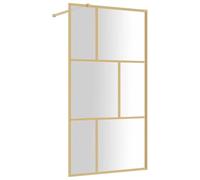 vidaXL Mampara Puerta de Ducha, Pantalla Ajustable con Esquinas de Seguridad, Cubículo Accesible, Partición de Baño, Vidrio Transparente ESG Dorado
