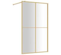 vidaXL Mampara Puerta de Ducha, Pantalla Ajustable con Esquinas de Seguridad, Cubículo Accesible, Partición de Baño, Vidrio Transparente ESG Dorado