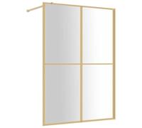vidaXL Mampara Puerta de Ducha, Pantalla Ajustable con Esquinas de Seguridad, Cubículo Accesible, Partición de Baño, Vidrio Transparente ESG Dorado