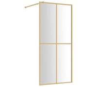 vidaXL Mampara Puerta de Ducha, Pantalla Ajustable con Esquinas de Seguridad, Cubículo Accesible, Partición de Baño, Vidrio Transparente ESG Dorado