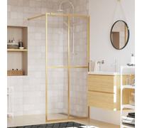 vidaXL Mampara Puerta de Ducha, Pantalla Ajustable con Esquinas de Seguridad, Cubículo Accesible, Partición de Baño, Vidrio Transparente ESG Dorado